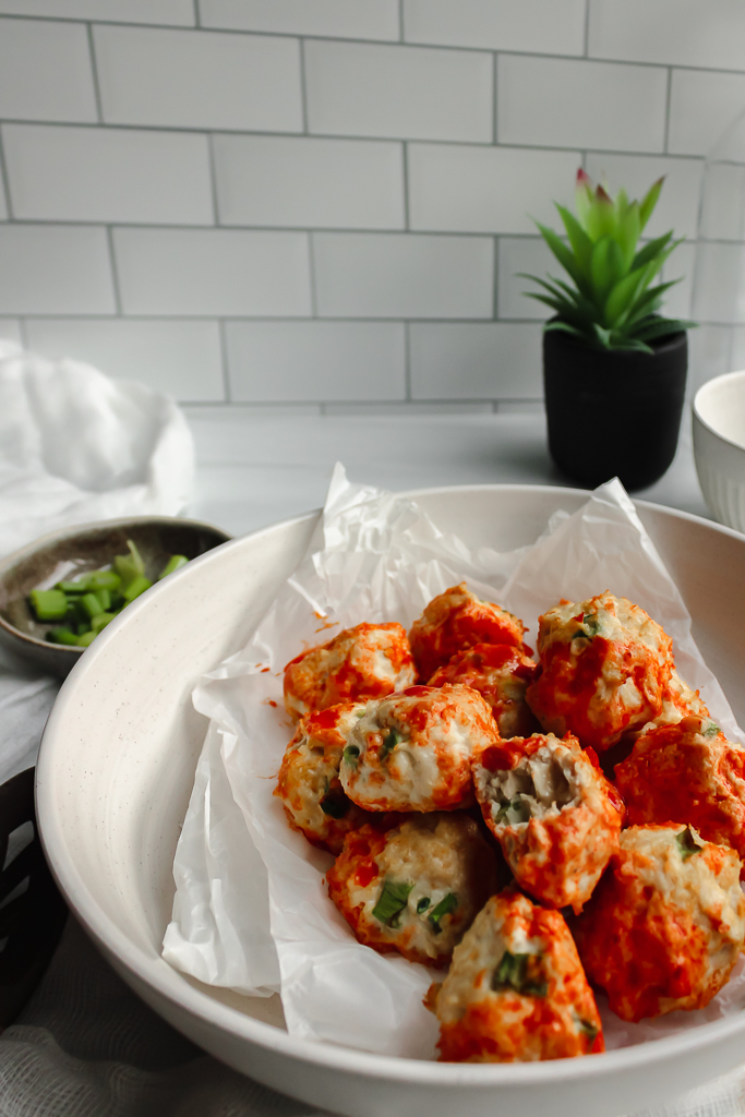 Bocconcini Stuffed Buffalo Chicken Meatballs
